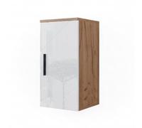 Vicco Mobile bagno Irma, Bianco lucido/oro power oak, 30 x 59 cm con ripiano, adatto al montaggio a parete e combinabile con altri mobili Irma