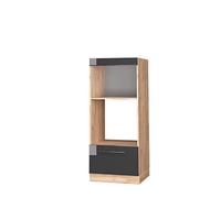 Vicco Mobile cucina microonde Fame-Line, Antracite lucido, 60 cm aperto, per la combinazione con altri moduli della serie Fame-Line