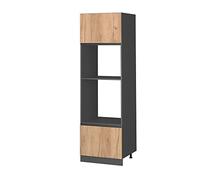 Vicco Mobile cucina microonde R-Line, Quercia dorata, 60 cm Forma a J, per la libera combinazione all'interno di sistemi cucina modulari