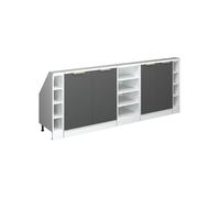 Vicco Mobile cucina sottotetto R-Line, Antracite-oro, 210 cm Set di 5, adatto per pareti inclinate e montaggio cucina variabile