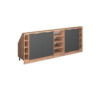 Vicco Mobile cucina sottotetto R-Line, Antracite oro/oro power oak, 210 cm Set di 5