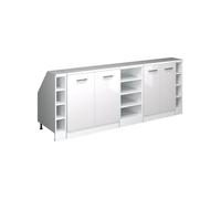 Vicco Mobile cucina sottotetto R-Line, Bianco lucido, 210 cm Set di 5 carcasse armadio profondità 60 cm, adatto per pareti inclinate e montaggio cucina variabile