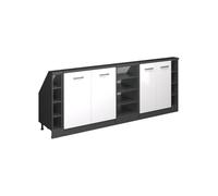 Vicco Mobile cucina sottotetto R-Line, Bianco lucido/antracite, 215 cm Set di 5