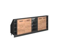 Vicco Mobile cucina sottotetto R-Line, Quercia dorata/antracite, 215 cm Set di 5