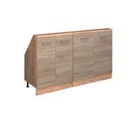 Vicco Mobile cucina sottotetto R-Line, Rovere Sonoma/Goldkraft, 140 cm Set di 2