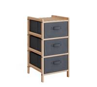 Vicco Mobile da bagno Bruno, Grigio, 34.5 x 67 cm | con 3 cassetti in tessuto, per la conservazione della biancheria e compatibile con la serie Bruno