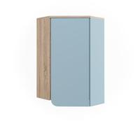 Vicco Mobile da bagno Karen, Sonoma/blu, 42.4 x 75 cm | 1 Anta · 6 scomparti · Spazio contenitivo chiuso · Per accessori da bagno · Organizzazione ordinata