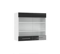 Vicco Mobile da cucina in vetro Fame-Line, Antracite lucido, 80 cm, per la combinazione con altri moduli della serie Fame-Line