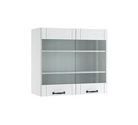 Vicco Mobile da cucina in vetro Fame-Line, Bianco rustico, 80 cm, per la combinazione con altri moduli della serie Fame-Line