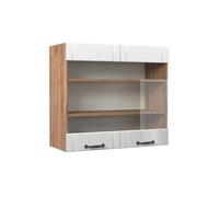 Vicco Mobile da cucina in vetro Fame-Line, Bianco rustico, 80 cm, per la combinazione con altri moduli della serie Fame-Line