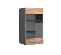 Vicco Mobile da cucina in vetro Fame-Line, Quercia dorata/Antracite, 40 cm