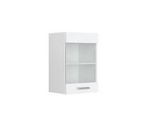 Vicco Mobile da cucina in vetro R-Line, Bianco lucido, 40 cm, per la libera combinazione all'interno di sistemi cucina modulari