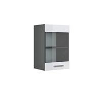 Vicco Mobile da cucina in vetro R-Line, Bianco lucido, 40 cm, per la libera combinazione all'interno di sistemi cucina modulari