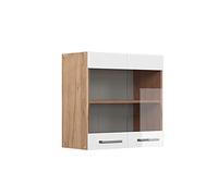 Vicco Mobile da cucina in vetro R-Line, Bianco lucido, 60 cm, per la libera combinazione all'interno di sistemi cucina modulari