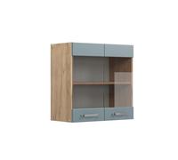 Vicco Mobile da cucina in vetro R-Line, Grigio-blu, 60 cm, per la libera combinazione all'interno di sistemi cucina modulari