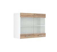 Vicco Mobile da cucina in vetro R-Line, Sonoma, 80 cm, per la libera combinazione all'interno di sistemi cucina modulari