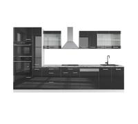 Vicco Mobile da cucina R-Line, Antracite lucido/bianco, 350 cm