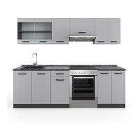 Vicco Mobile da cucina R-Line, Cachemire, 240 cm, PL Antracite, combinabile in modo flessibile con elementi modulari