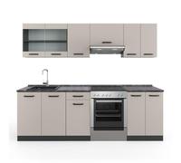 Vicco Mobile da cucina R-Line, Cachemire, 240 cm, PL Antracite, combinabile in modo flessibile con elementi modulari