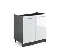 Vicco Mobile lavello cucina Fame-Line, Bianco lucido, 80 cm
