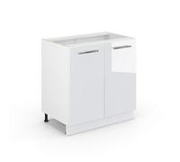 Vicco Mobile lavello cucina Fame-Line, Bianco lucido, 80 cm