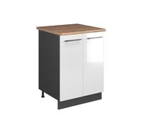 Vicco Mobile lavello cucina Fame-Line, Bianco lucido/Antracite, 60 cm, per la combinazione con altri moduli della serie Fame-Line