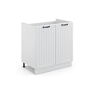 Vicco Mobile lavello cucina Fame-Line, Bianco rustico, 80 cm senza piano di lavoro, per la combinazione con altri moduli della serie Fame-Line