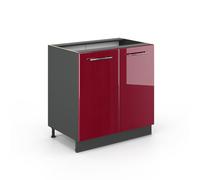 Vicco Mobile lavello cucina Fame-Line, Bordeaux lucido, 80 cm