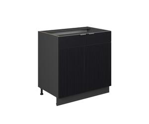 Vicco Mobile lavello cucina Fame-Line, Nero a righe, 80 cm con ripiano, senza piano di lavoro, per la combinazione con altri moduli della serie Fame-Line