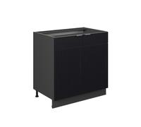 Vicco Mobile lavello cucina Fame-Line, Nero rigato, 80 cm