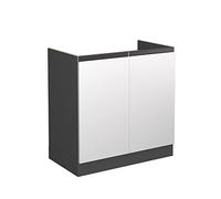 Vicco Mobile lavello cucina R-Line, Bianco, 80 cm Forma a J, senza piano di lavoro, per la libera combinazione all'interno di sistemi cucina modulari