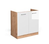 Vicco Mobile lavello cucina R-Line, Bianco lucido, 80 cm