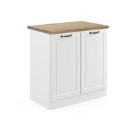 Vicco Mobile lavello cucina R-Line, Bianco rustico, 80 cm, PL Rovere, per la libera combinazione all'interno di sistemi cucina modulari