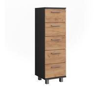 Vicco Mobile midi Ilias, Antracite/quercia dorata, 30.2 x 95 cm, adatto per il montaggio a parete e combinabile con la serie Ilias