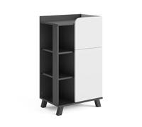 Vicco Mobile midi Karen, Antracite/bianco, 50 x 90 cm con anta e cassetto, adatto per la conservazione di articoli da bagno e asciugamani