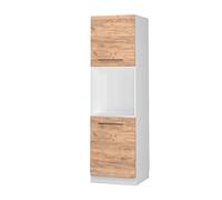 Vicco mobile per forno da incasso Fame-Line, Quercia dorata/Bianco, 60 cm con ripiano aperto