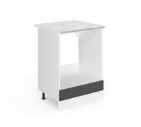 Vicco mobile per forno da incasso R-line, Antracite lucido/Bianco, 60 cm, PL Marmo