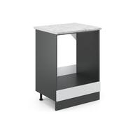 Vicco Mobile per forno da incasso R-Line, Bianco lucido, 60 cm PL Marmo, per la libera combinazione all'interno di sistemi cucina modulari