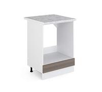 Vicco Mobile per forno da incasso R-Line, Grigio nobile, 60 cm, PL Marmo, per la libera combinazione all'interno di sistemi cucina modulari