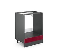 Vicco Mobile per forno da incasso R-Line, Rosso lucido, 60 cm