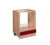 Vicco Mobile per forno da incasso R-Line, Rosso lucido, 60 cm senza piano di lavoro