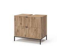 Vicco Mobile sottolavabo per bagno Eliza, Quercia vichinga, 70 x 63 cm | Con 2 cassetti estraibili, adatto per sifoni standard con apertura superiore