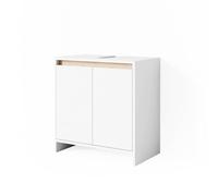 Vicco Mobile sottolavabo per bagno Emma, Bianco/Sonoma, 58 x 60 cm | combinabile con la serie Emma per l'organizzazione in bagno