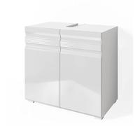 Vicco Mobile sottolavabo per bagno Fredd, Bianco lucido, 60 x 56 cm, a parete con due ripiani interni regolabili