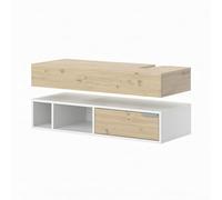 Vicco Mobile sottolavabo per bagno Henri, Bianco, 100 x 15 cm con cassetto, per il montaggio sotto il lavandino con ritaglio per sifone