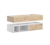 Vicco mobile sottolavabo per bagno Henri, Bianco/Rovere artigianale, 100 x 15 cm con cassetto