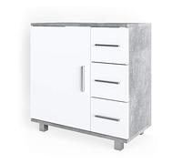 Vicco Mobile sottolavabo per bagno Ilias, Calcestruzzo, 60 x 60.8 cm, con intaglio per sifone per l'installazione su lavabo
