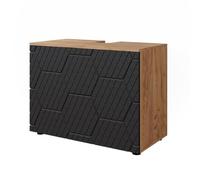 Vicco Mobile sottolavabo per bagno Irma, Antracite con struttura a nido d'ape, 80 x 58.6 cm con 2 cassetti, adatto per lavabi con foro per sifone