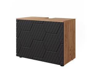 Vicco Mobile sottolavabo per bagno Irma, Antracite con struttura a nido d'ape, 80 x 58.6 cm con 2 cassetti, adatto per lavabi con foro per sifone
