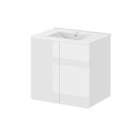 Vicco Mobile sottolavabo per bagno Izan, Bianco, 61.8 cm, composto da mobile sottolavabo e lavabo